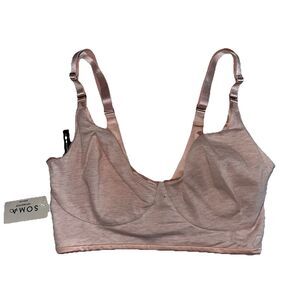 Soma Tell Tale The Dreamer Bralette Heather First Blush Pink XS NWT Reversible